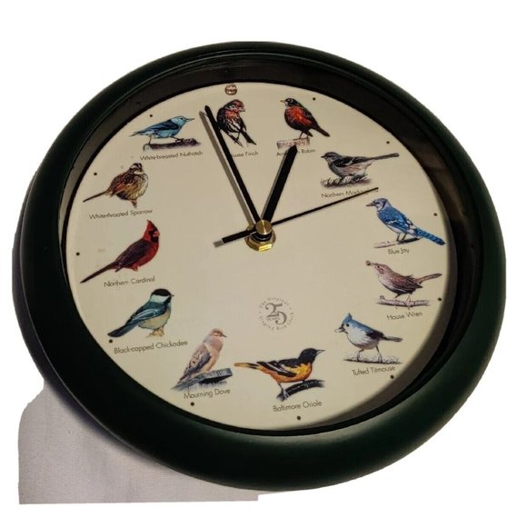The Original Singing Bird Clock 25th Anniversary Edition Green 8.5" Tested VIDEO - Picture 6 of 17